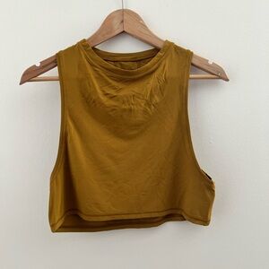 Lululemon Sleeveless Crop Tank Top in Mustard